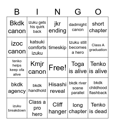 MHA 430 LEAKS BINGO Card