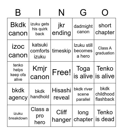 MHA 430 LEAKS BINGO Card