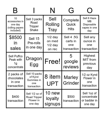 Ayr Eatontown Bingo Card