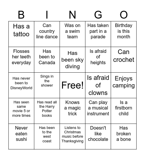 TMU Women's Soccer 2024 Bingo Card