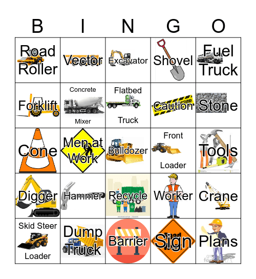 Construction Bingo Card