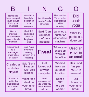 WP BINGO Card