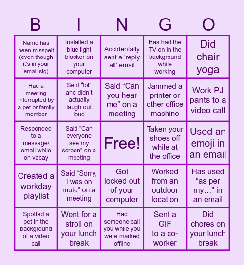 WP BINGO Card