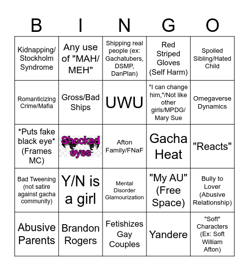 Gacha Bingo Card