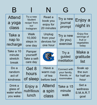 Orillia Fitness Centre Wellness Bingo Card