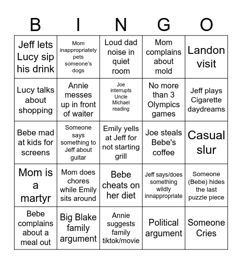 Vail 2024 Bingo Card