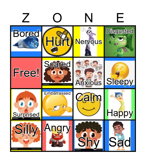 Zones of Regulation BINGO! Bingo Card