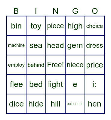 Sounds (review) Bingo Card
