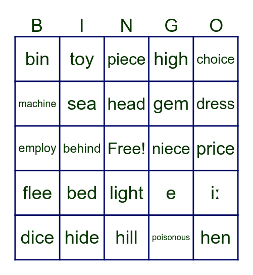 Sounds (review) Bingo Card