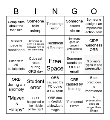 2024 ORB Day Bingo Card