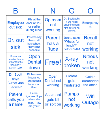 MONDAY BINGO Card