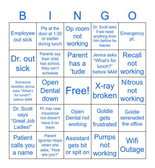 MONDAY BINGO Card