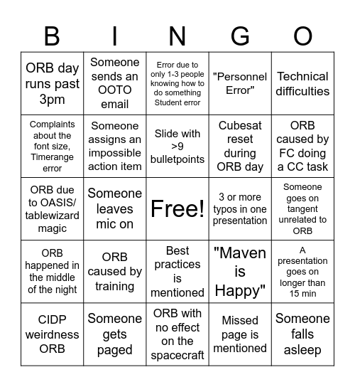 2024 ORB Day Bingo Card