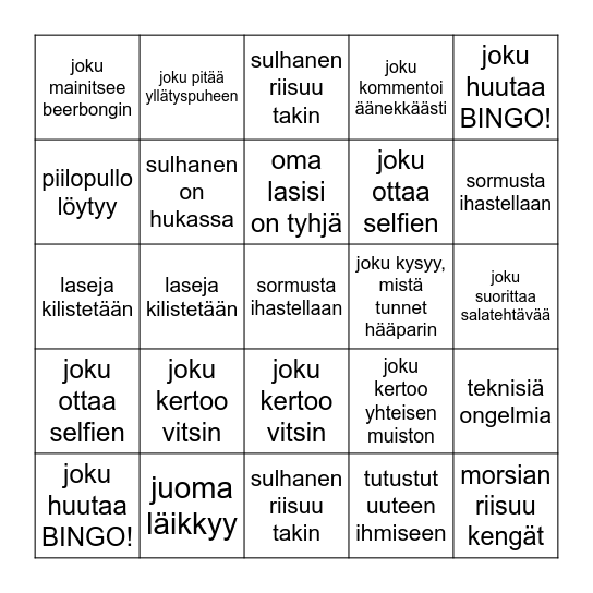 Hääbingo Card