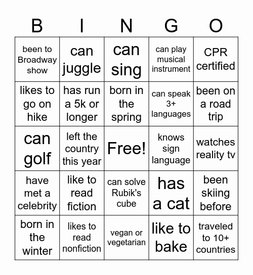 Summer Picnic 2024 Bingo Card