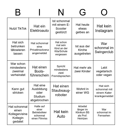 Sommerfest final edition Bingo Card