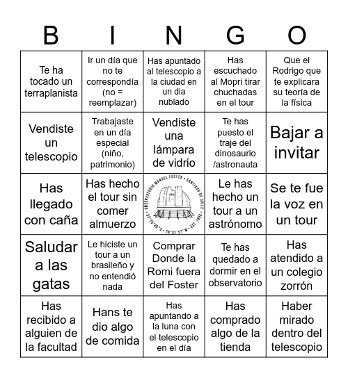 Bingo Foster Bingo Card