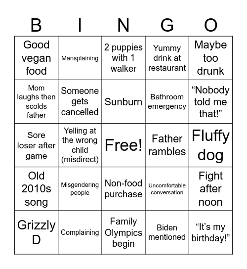 8/1/24 Bingo Card