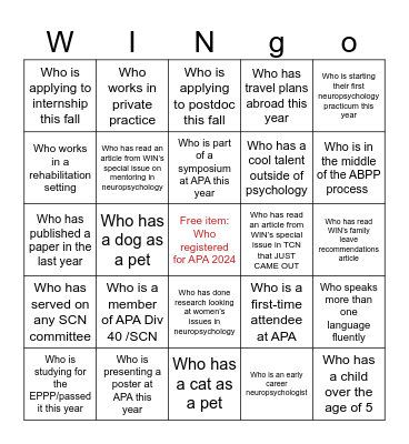Find someone who... Bingo Card