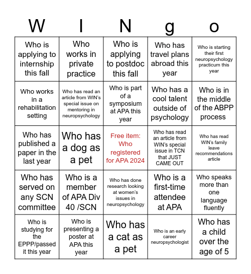 Find someone who... Bingo Card