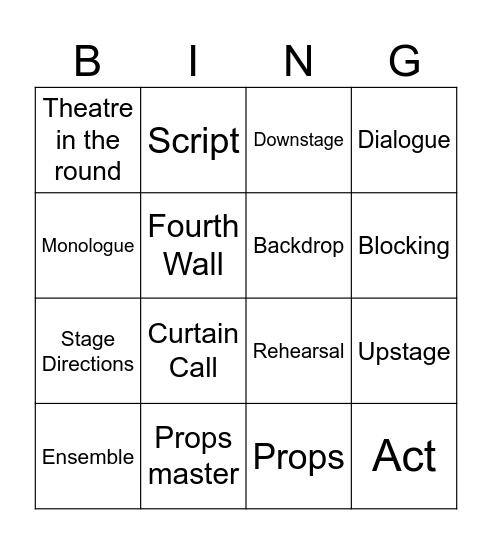 Drama Techniques Bingo Card