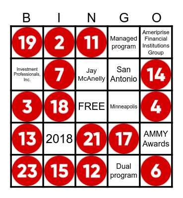 AFIG BINGO Card