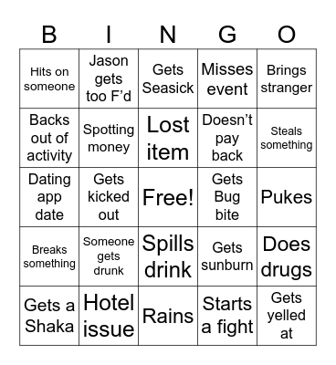 Hawaii Bingo Card Bingo Card