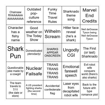 The Last Sharknado: It's About Time Bingo Card