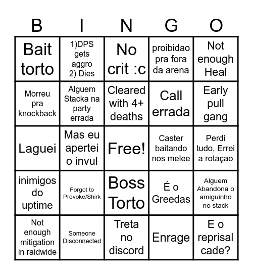 SAVAGE Week1 FFXIV Bingo Card