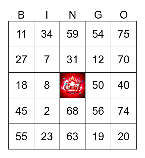 SAMBAWIN LUCKY BINGO GAME Bingo Card