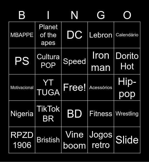 Bingo Tok Bingo Card