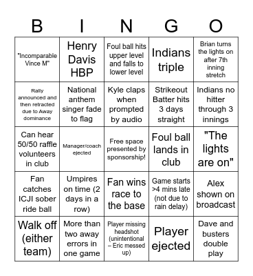 control room bingo Card
