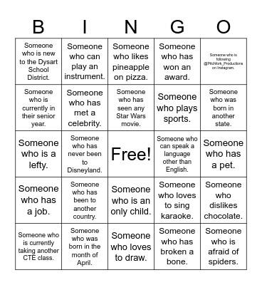 TV Broadcasting Bingo Card