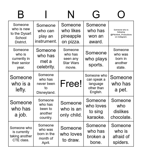 TV Broadcasting Bingo Card