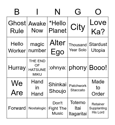 CC Bingo Card