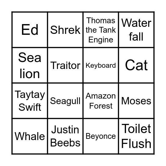 HEHE Bingo Card