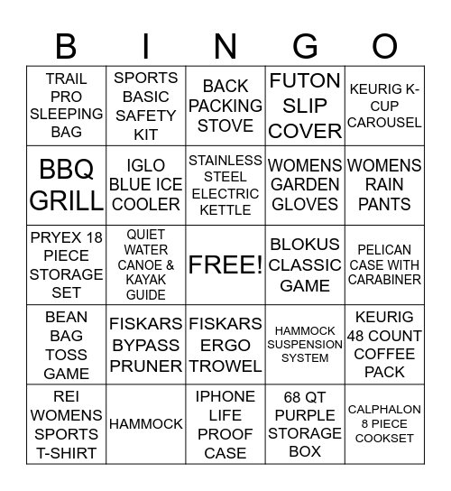 DIANE'S SHOWER BINGO Card