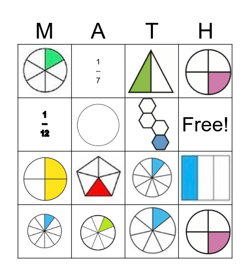 Fraction Bingo Card