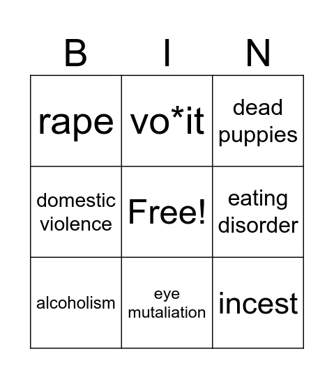 MOVIE TRIGGER BINGO Card