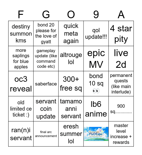 sohalis copium Bingo Card