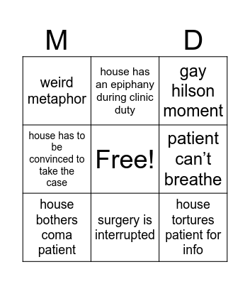 house Bingo Card