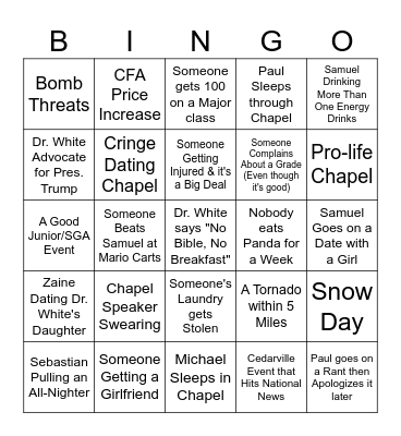 4th Place Kong 2024-2025 Bingo Card