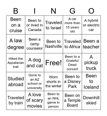 Wedding Bingo Card