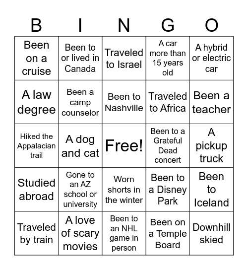 Wedding Bingo Card