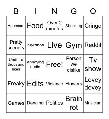 Fyp page Bingo Card
