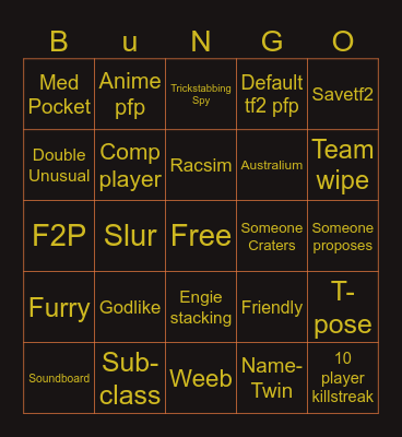 Bungo Bingo Card