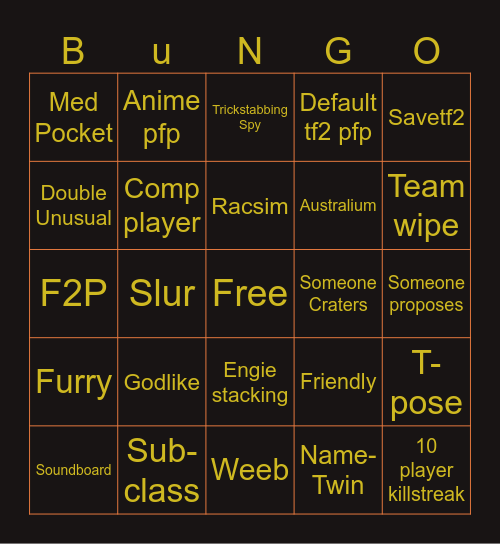 Bungo Bingo Card