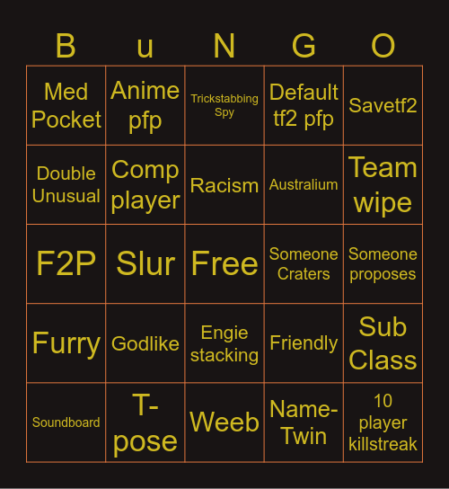 Bungo Bingo Card