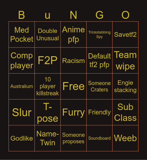 Bungo Bingo Card