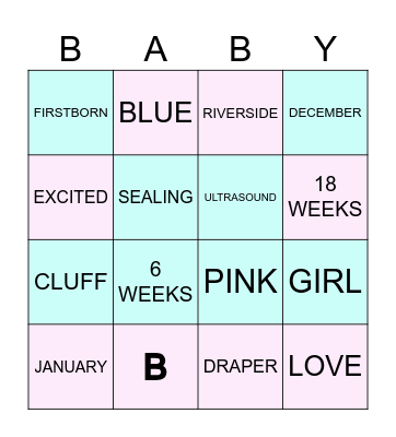 Baby Bingo Card